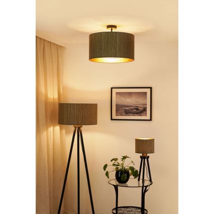 Brilagi - Потолочная люстра BOSTON ROLLER 1xE27/15W/230V диаметр 45 см соломенная коричневая/золотая