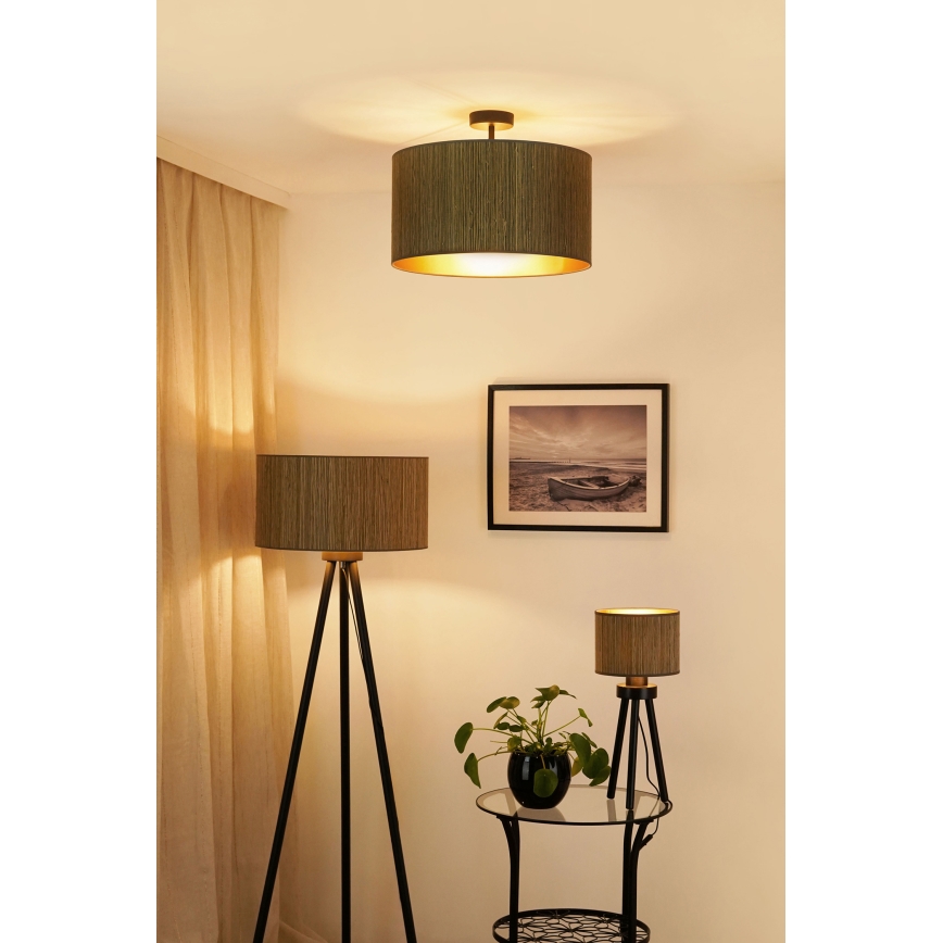 Brilagi - Потолочная люстра BOSTON ROLLER 1xE27/15W/230V диаметр 45 см соломенная коричневая/золотая