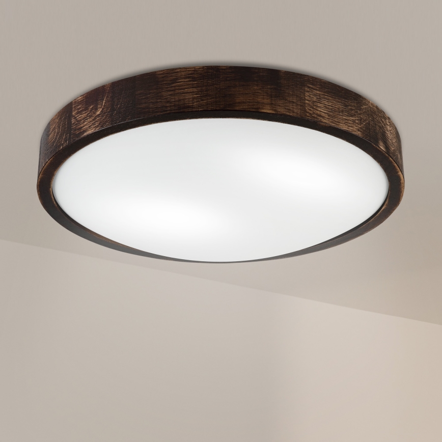 Brilagi - Потолочный светильник CARVALHO SLIM SMOKEY 2xE27/60W/230V дуб диам. 37,5 см