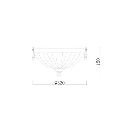 Brilagi - Потолочный светильник CLASSIC 2xE27/60W/230V латунь