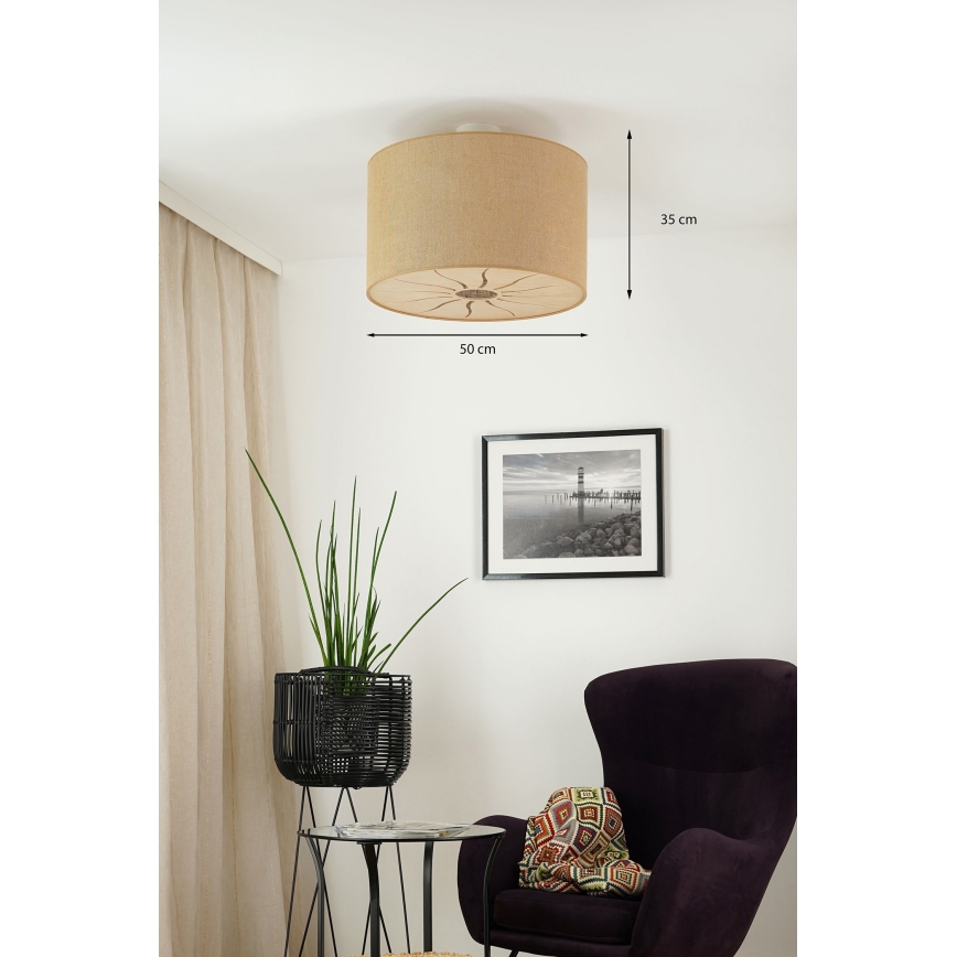 Brilagi - Потолочная люстра COUNTRY ROLLER 1xE27/15W/230V диам. 50 см бежевый