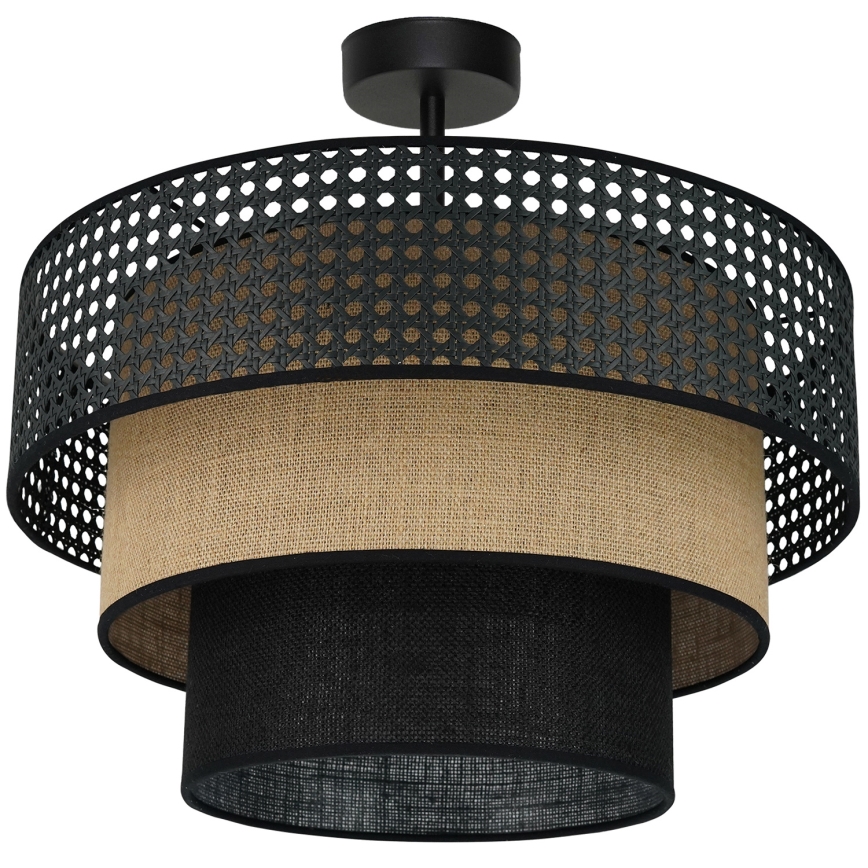 Brilagi - Потолочная люстра DAKOTA LUNETA 1xE27/15W/230V диаметр 45 см черный/ротанг