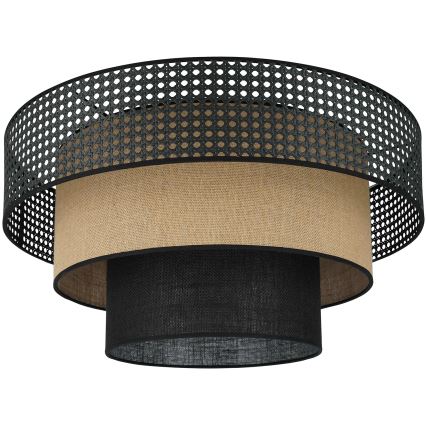 Brilagi - Потолочный светильник DAKOTA LUNETA 1xE27/15W/230V диаметр 45 см черный/ротанг