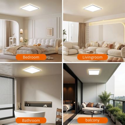 Brilagi - LED потолочный светильник для ванной ULTRA SLIM LED/24W/230V 42x42 см серебристый IP54