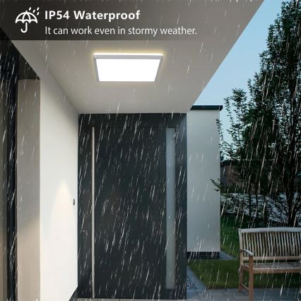 Brilagi - LED потолочный светильник для ванной ULTRA SLIM LED/24W/230V 42x42 см серебристый IP54
