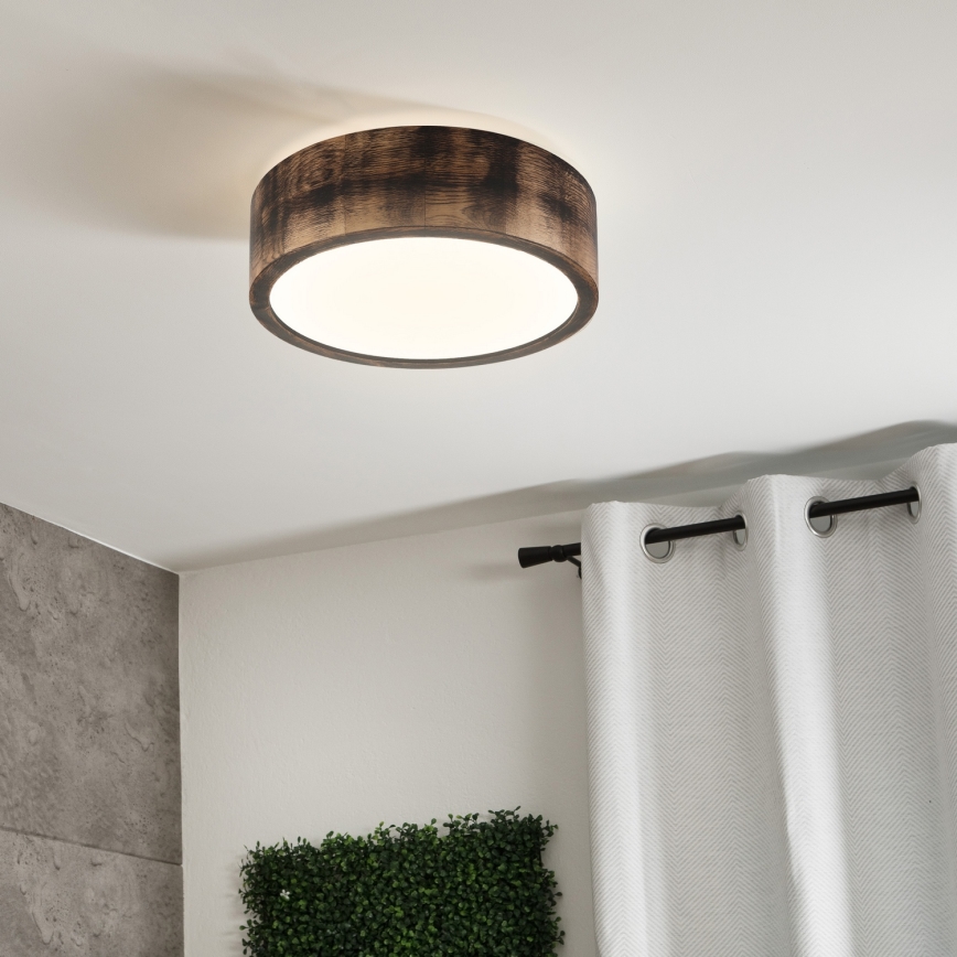 Brilagi - Потолочный светильник LED CARVALHO SMOKEY LED/20 Вт/230 В, дуб, диаметр 27,5 см
