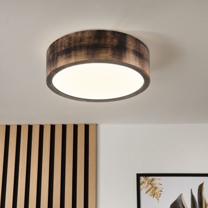 Brilagi - Потолочный светильник LED CARVALHO SMOKEY LED/20 Вт/230 В, дуб, диаметр 27,5 см