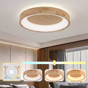 Brilagi - потолочный светильник LED FALCON WOOD, 40 Вт, 230 В, 3000/4000/6000 К, диаметр 60 см, с деревянной отделкой