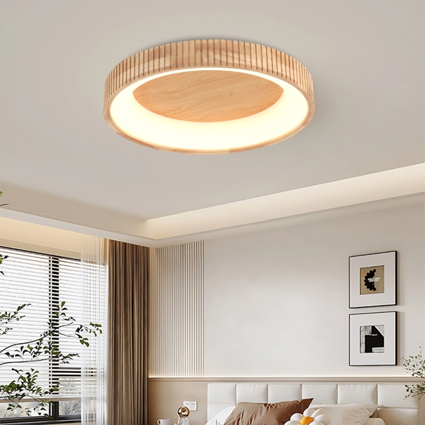 Brilagi - LED потолочный светильник FALCON WOOD MODERN LED/40W/230V 3000/4000/6000K, диаметр 60 см, с деревянной отделкой