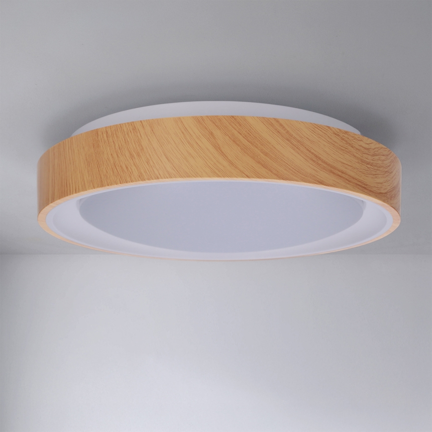 Brilagi - LED потолочный светильник FLOCO LED/24W/230V Ø 30 см, декор под дерево/белый