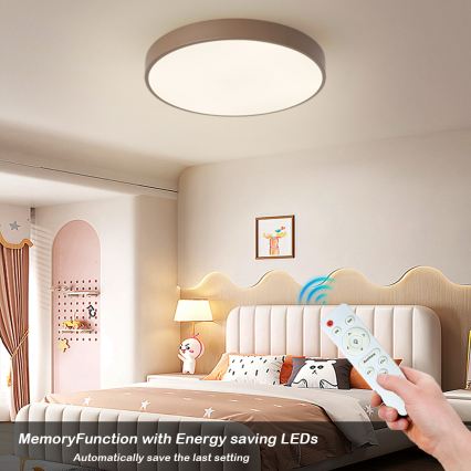 Brilagi - Диммируемый потолочный светильник POOL LED/60W/230V 3000-6000K, диаметр 50 см, коричневый + пульт дистанционного управления