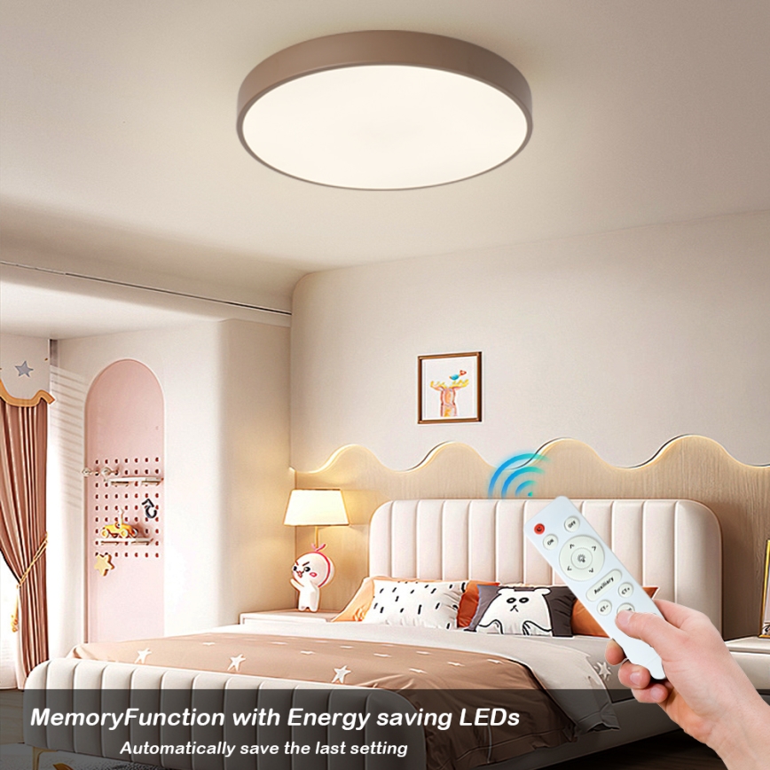 Brilagi - Диммируемый потолочный светильник POOL LED/60W/230V 3000-6000K, диаметр 50 см, коричневый + пульт дистанционного управления