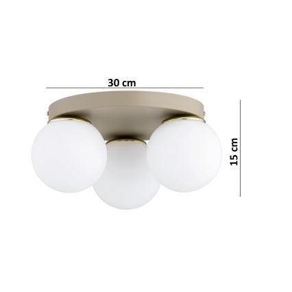 Brilagi - Потолочный светильник MILO ECRU 1xE27/60W/230V, диаметр 15 см, бежевый/золотой