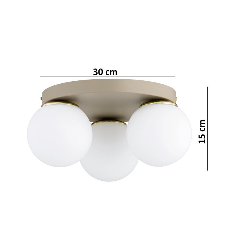 Brilagi - Потолочный светильник MILO ECRU 1xE27/60W/230V, диаметр 15 см, бежевый/золотой