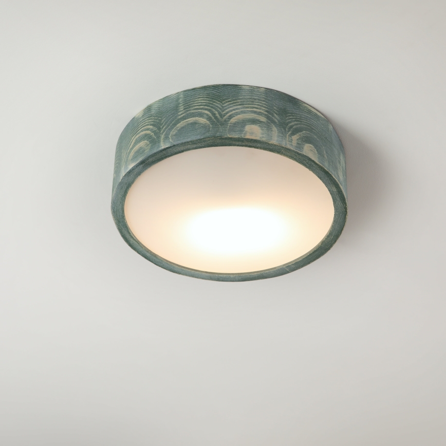 Brilagi - Потолочный светильник PINO 1xE27/15W/230V, сосна/зелёный, диаметр 27,5 см