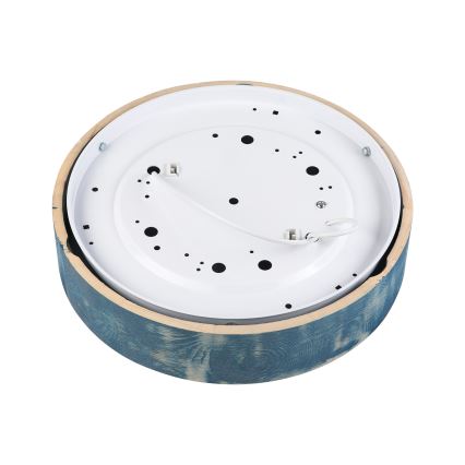 Brilagi - Потолочный светильник PINO 2xE27/15W/230V сосна/синий диам. 37,5 см