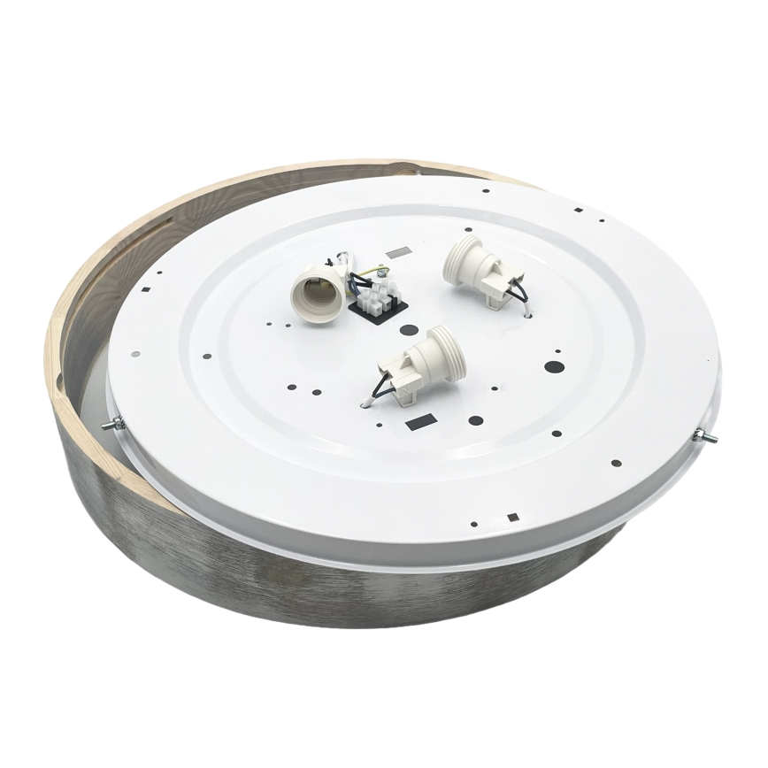 Brilagi - Потолочный светильник PINO 3xE27/15W/230V сосна/серебристый диам. 47,5 см