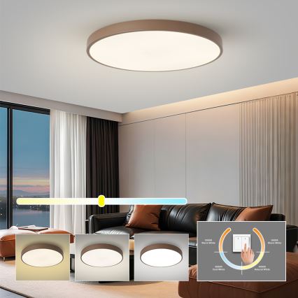 Brilagi - LED потолочный светильник POOL LED/100W/230V 3000/4000/6000K Ø 80 см коричневый