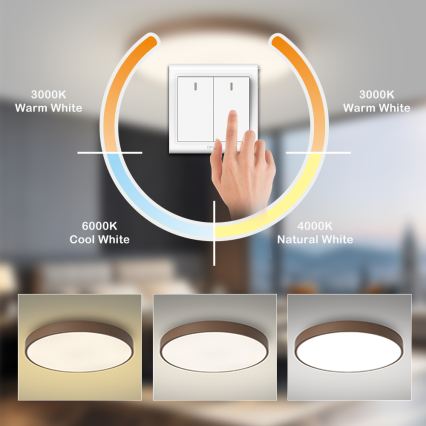 Brilagi - LED потолочный светильник POOL LED/100W/230V 3000/4000/6000K Ø 80 см коричневый