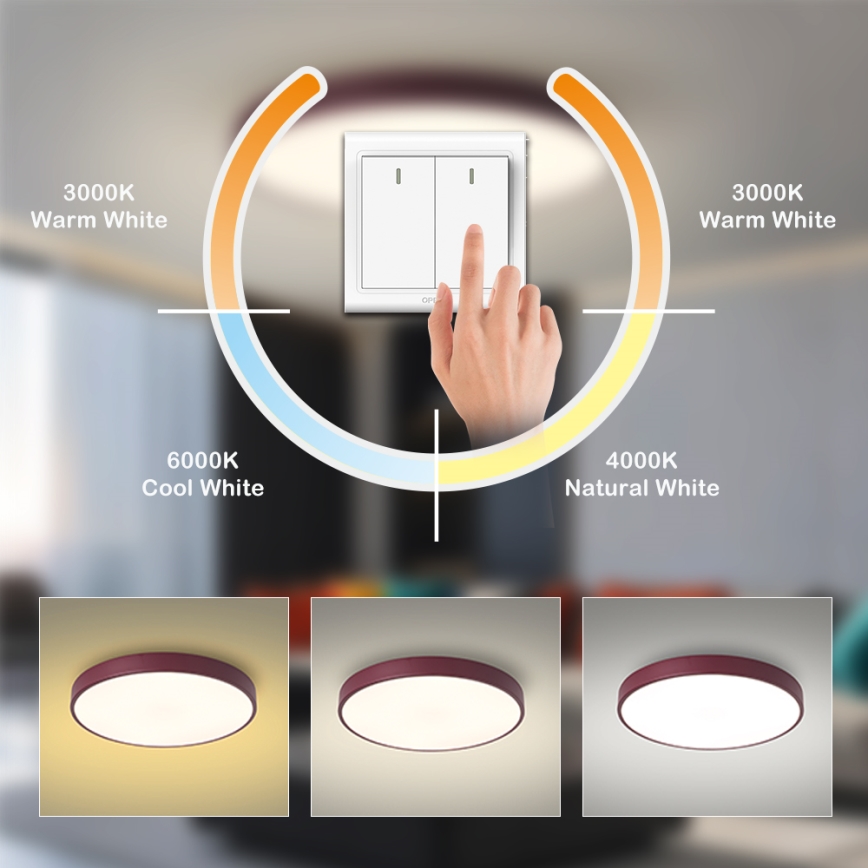 Brilagi - LED потолочный светильник POOL LED/60W/230V 3000/4000/6000K, диаметр 50 см, бордовый
