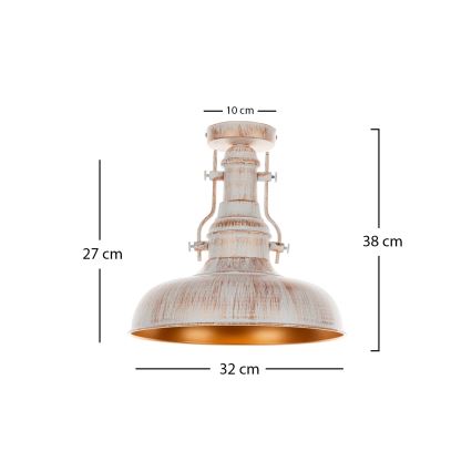 Brilagi - Потолочный светильник PYRONIC 1xE27/40W/230V диаметр 32 см кремовый/патина