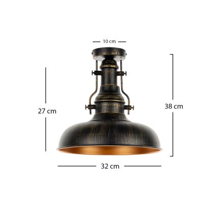 Brilagi - Потолочный светильник PYRONIC 1xE27/40W/230V Ø 32 см бронза/патина