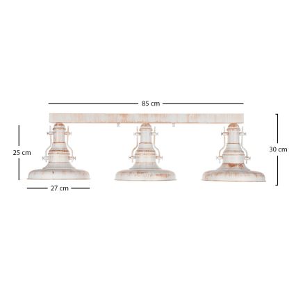 BRILAGI - Потолочный светильник PYRONIC 3xE27/40W/230V кремовый/патина