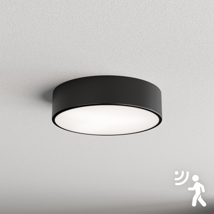 Brilagi - Потолочный светильник с датчиком CLARE 2xE27/24W/230V диаметр 30 см черный