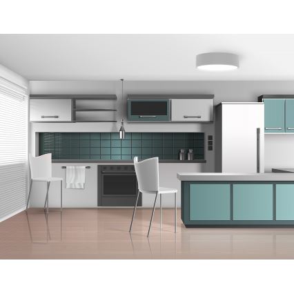 Brilagi - Потолочный светильник с датчиком CLARE 2xE27/24W/230V диаметр 30 см серый