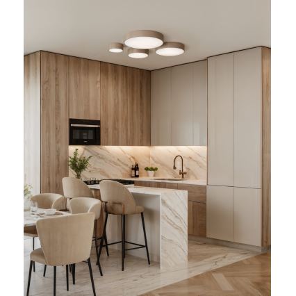 Brilagi - Потолочный светильник с датчиком CLARE 3xE27/24W/230V диаметр 40 см бежевый