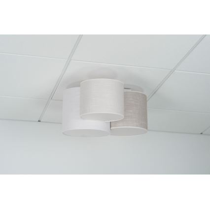 Brilagi - потолочный светильник SNAKE 3xE27/15W/230V 50x57 см серый/кремовый