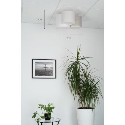 Brilagi - потолочный светильник SNAKE 3xE27/15W/230V 50x57 см серый/кремовый