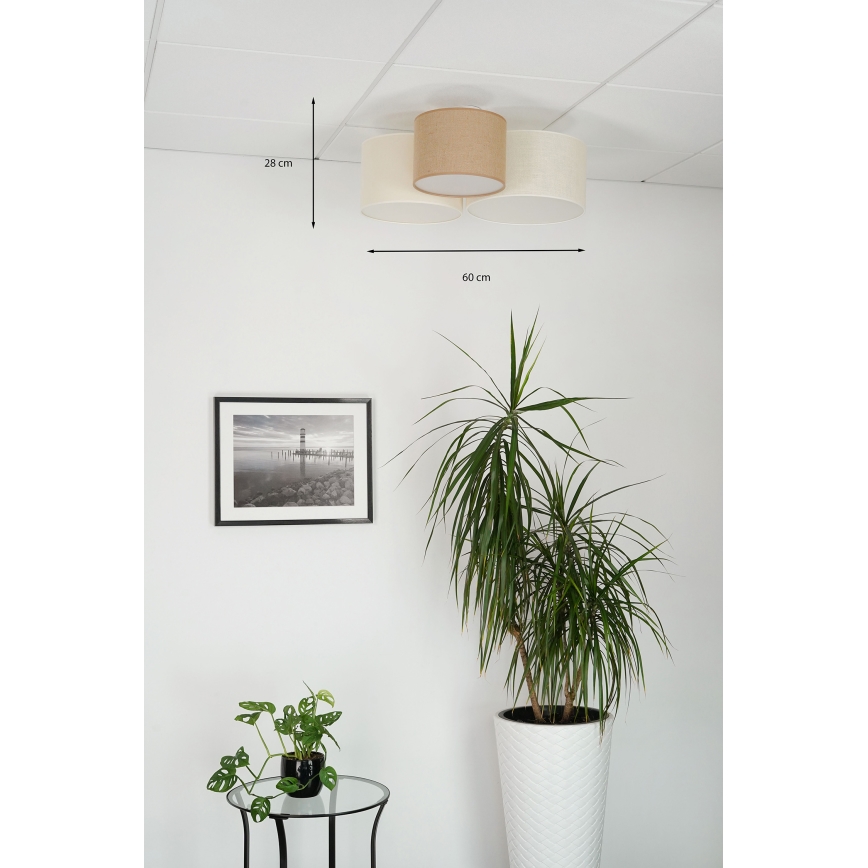 Brilagi - Потолочный светильник SPIDER 3xE27/15W/230V 60x70 см бежевый/кремовый
