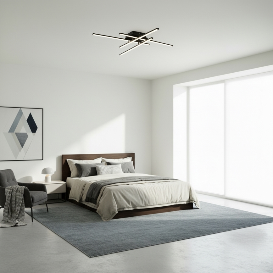 Brilagi - LED потолочный светильник STRIPES LED/37W/230V 68x68 см черный