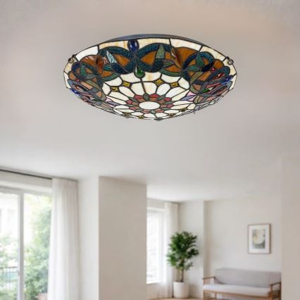 Brilagi - Потолочный светильник в стиле Тиффани LUISA, 2xE27/60W/230V, диаметр 40 см