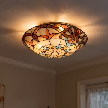 Brilagi - Потолочный светильник в витражном стиле Тиффани MIRABELLA 2xE27/60W/230V, диаметр 40 см