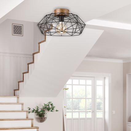 Brilagi - Потолочный светильник WOODY BASKET 1xE27/60W/230V Ø 40 см, дуб/орех