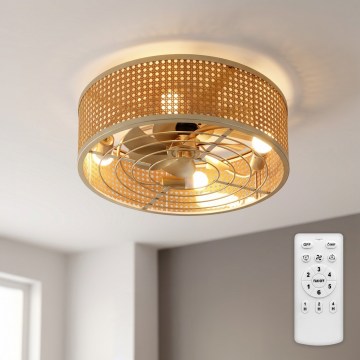 Brilagi - Потолочный вентилятор 4xE27/40W/230V, диаметр 50 см, бамбук + пульт дистанционного управления