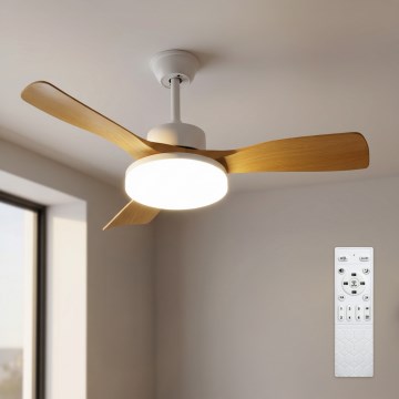 Brilagi - потолочный вентилятор с диммируемым LED-освещением LED/34W/230V, 106 см, белый/коричневый + пульт дистанционного управления