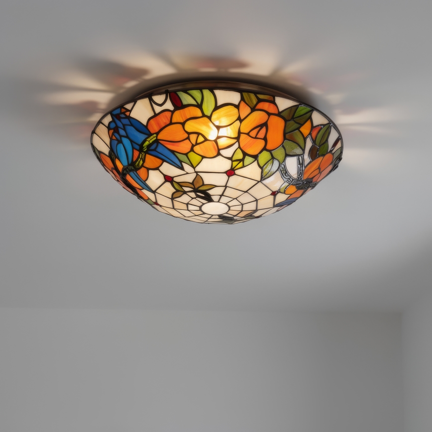 Brilagi - потолочный витражный светильник Tiffany JUNGLE 2xE27/60W/230V, диаметр 40 см