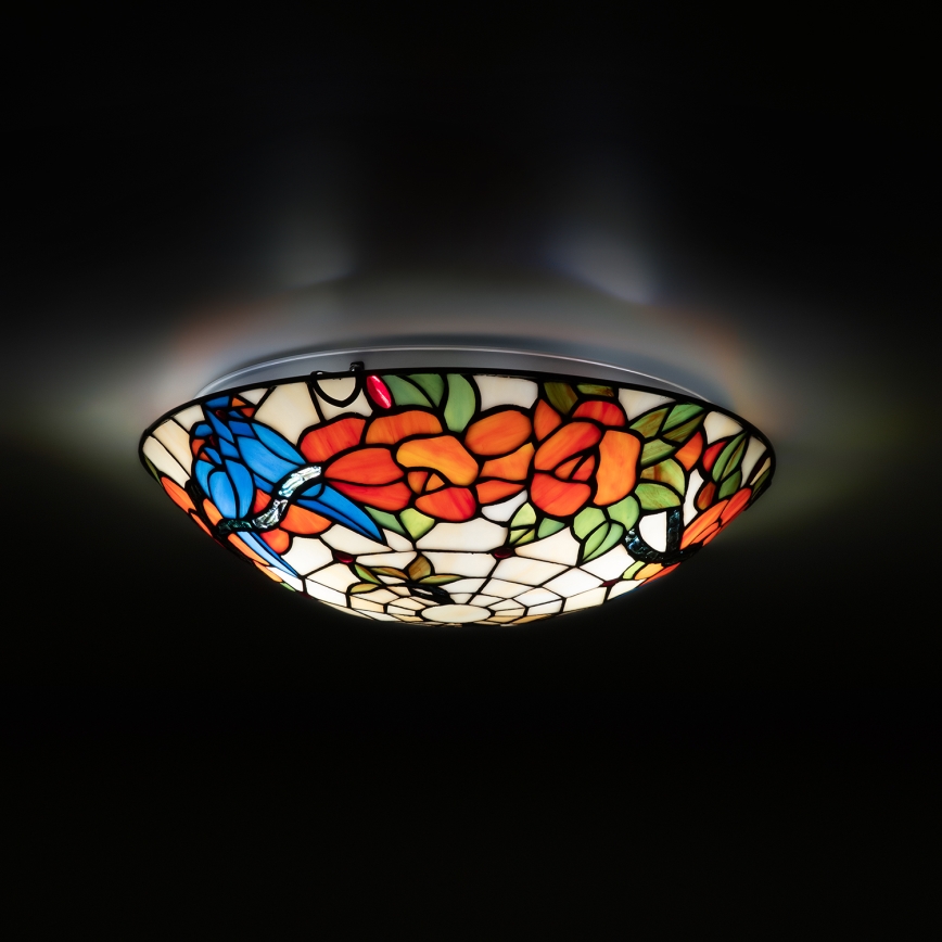 Brilagi - потолочный витражный светильник Tiffany JUNGLE 2xE27/60W/230V, диаметр 40 см