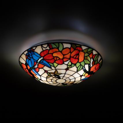 Brilagi - потолочный витражный светильник Tiffany JUNGLE 2xE27/60W/230V, диаметр 40 см