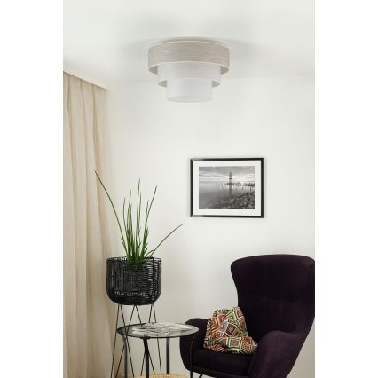 Brilagi - Потолочный светильник ALASKA LUNETA 1xE27/15W/230V диаметр 45 см серый/кремовый
