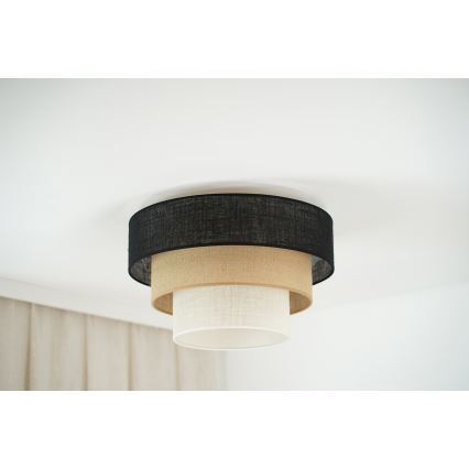 Brilagi - Потолочный светильник ASPEN LUNETA 1xE27/15W/230V диаметр 45 см черный/бежевый/кремовый