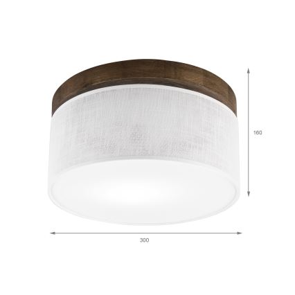 Brilagi - Потолочный светильник BELLADONNA 1xE27/15W/230V диаметр 30 см белый/дуб