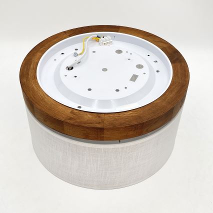 Brilagi - Потолочный светильник BELLADONNA 1xE27/15W/230V диаметр 30 см белый/дуб вишня