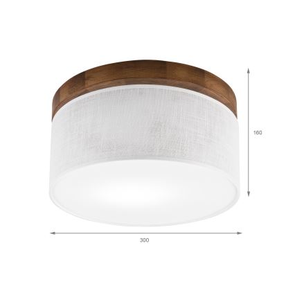 Brilagi - Потолочный светильник BELLADONNA 1xE27/15W/230V диаметр 30 см белый/дуб вишня