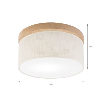 Brilagi - Потолочный светильник BELLADONNA 1xE27/15W/230V диаметр 30 см кремовый/дуб