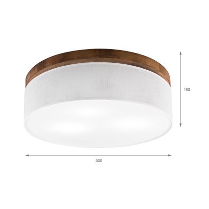 Brilagi - Потолочный светильник BELLADONNA 3xE27/15W/230V диаметр 50 см белый/дуб вишня