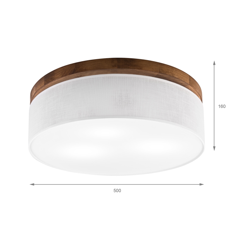 Brilagi - Потолочный светильник BELLADONNA 3xE27/15W/230V диаметр 50 см белый/дуб вишня